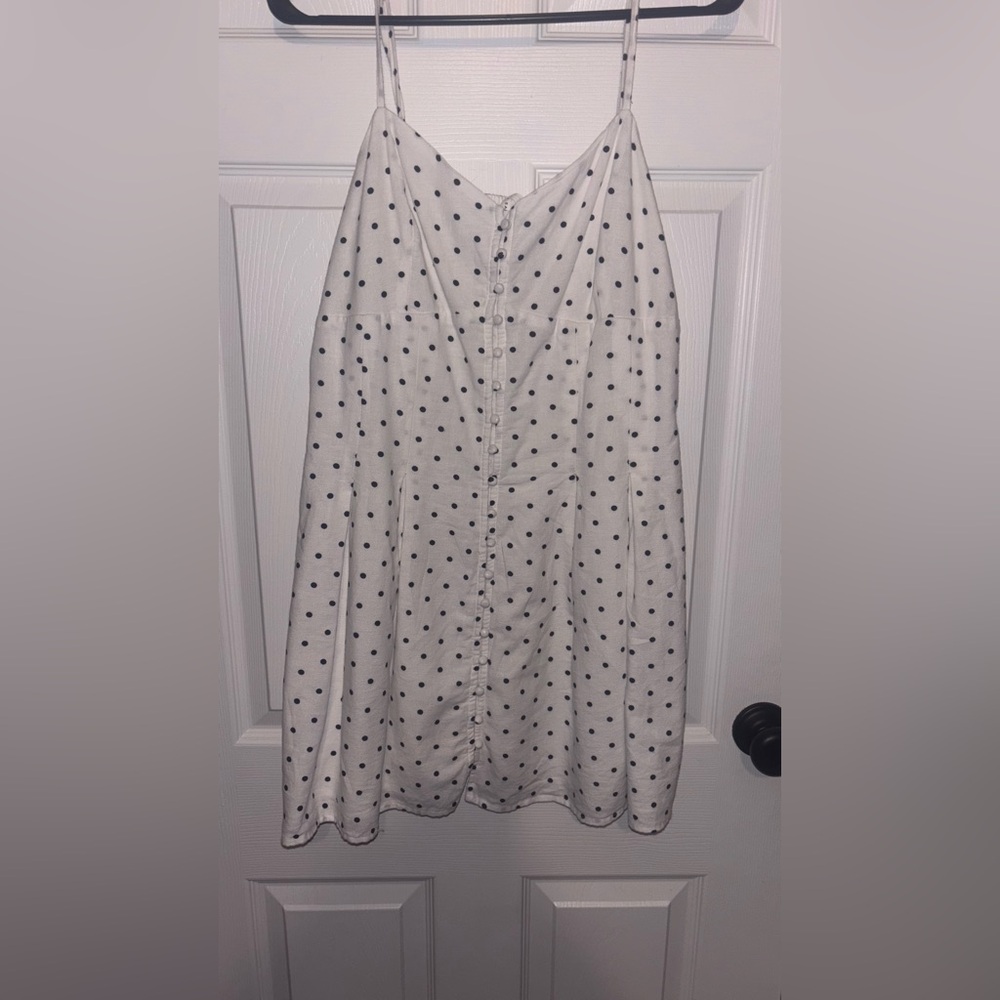 American Eagle Outfitters White Polka Dot Mini Dress